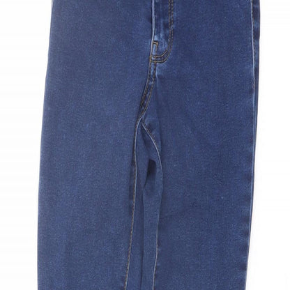 Mango Girls Blue Cotton Skinny Jeans Size 10 Years Regular Button