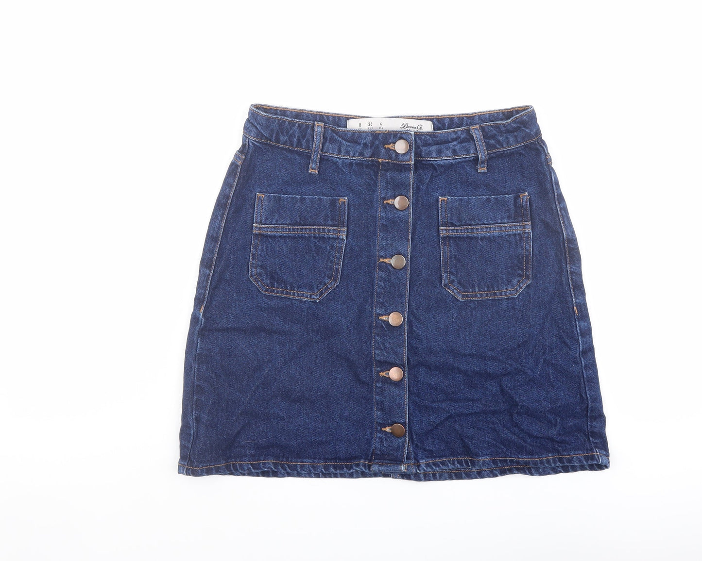 Womens UK Size 8 Denim & Co. A-Line Denim Skirt