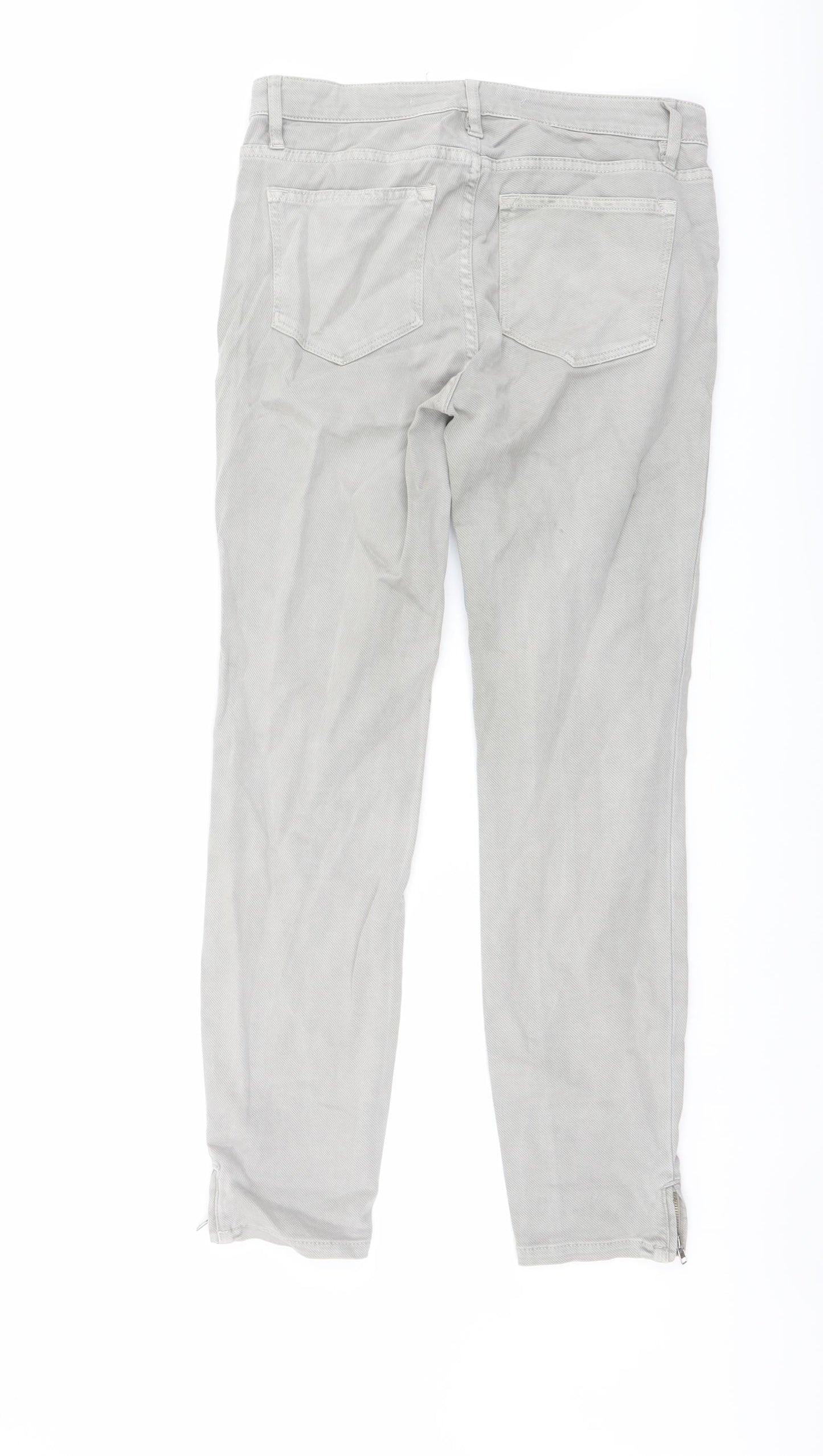 Zara Womens Green Cotton Straight Jeans Size 8 L26 in Regular Button