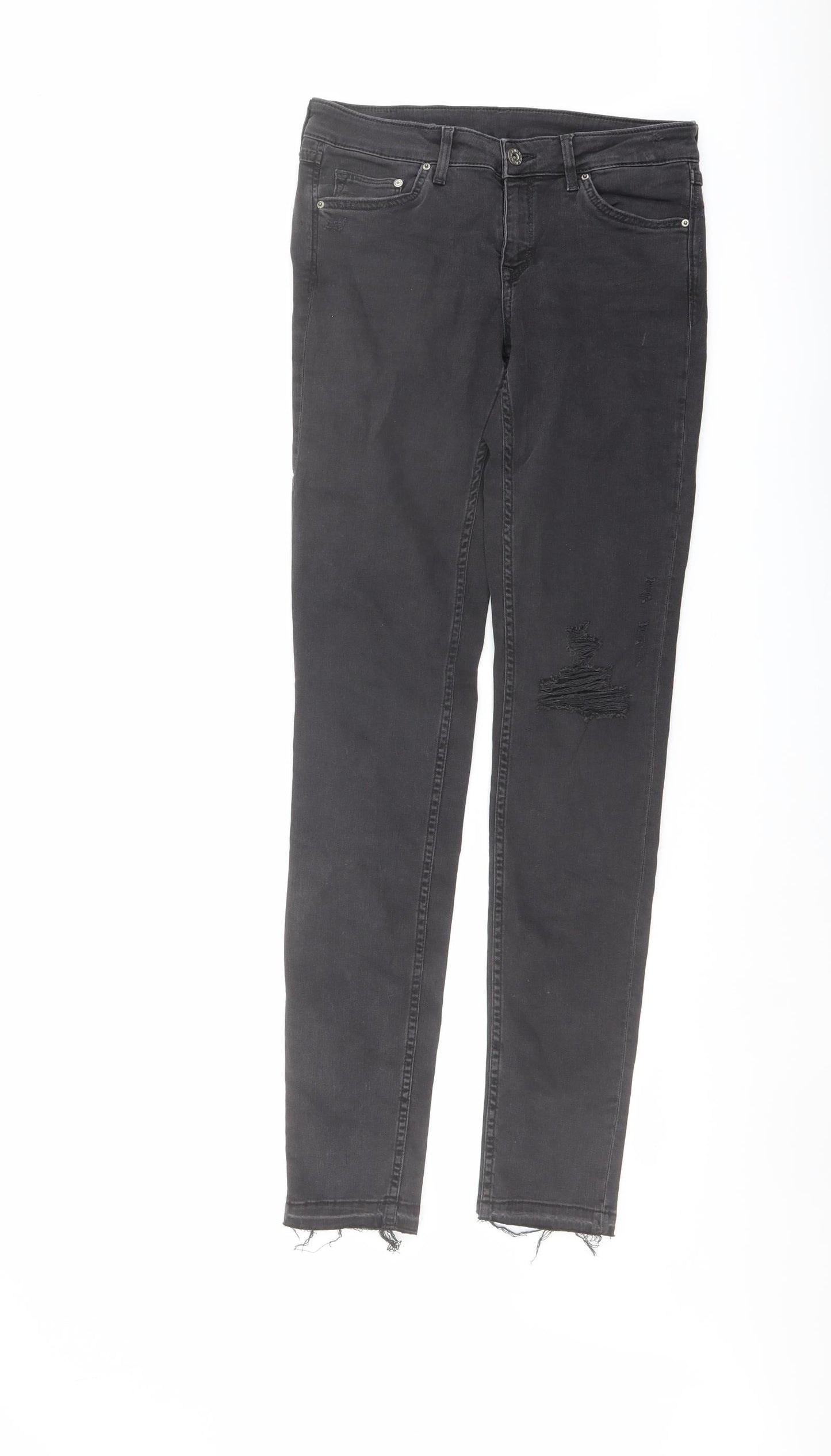 Womens UK Size 28 in H&M Regular Fit Skinny Grey Jeans