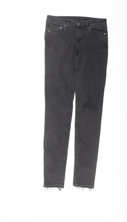 Womens UK Size 28 in H&M Regular Fit Skinny Grey Jeans