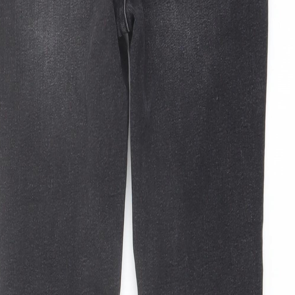 Marks and Spencer Girls Grey Cotton Skinny Jeans Size 10-11 Years Regular Button