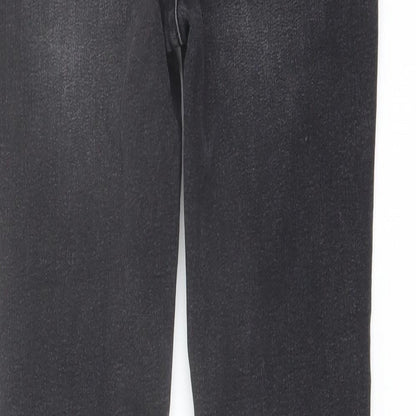 Marks and Spencer Girls Grey Cotton Skinny Jeans Size 10-11 Years Regular Button