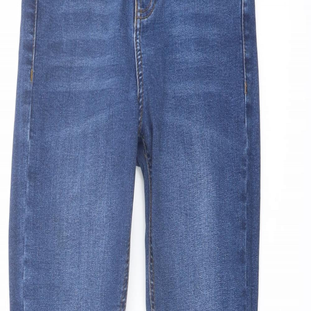 Topshop Womens Blue Cotton Skinny Jeans Size 26 in L25 in Regular Button