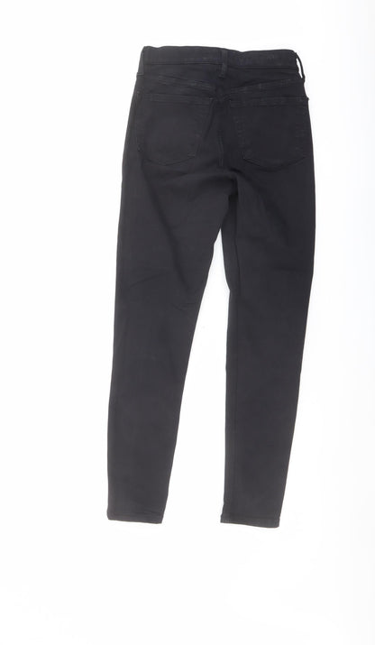 Topshop Womens Black Cotton Skinny Jeans Size 26 in L27 in Regular Button