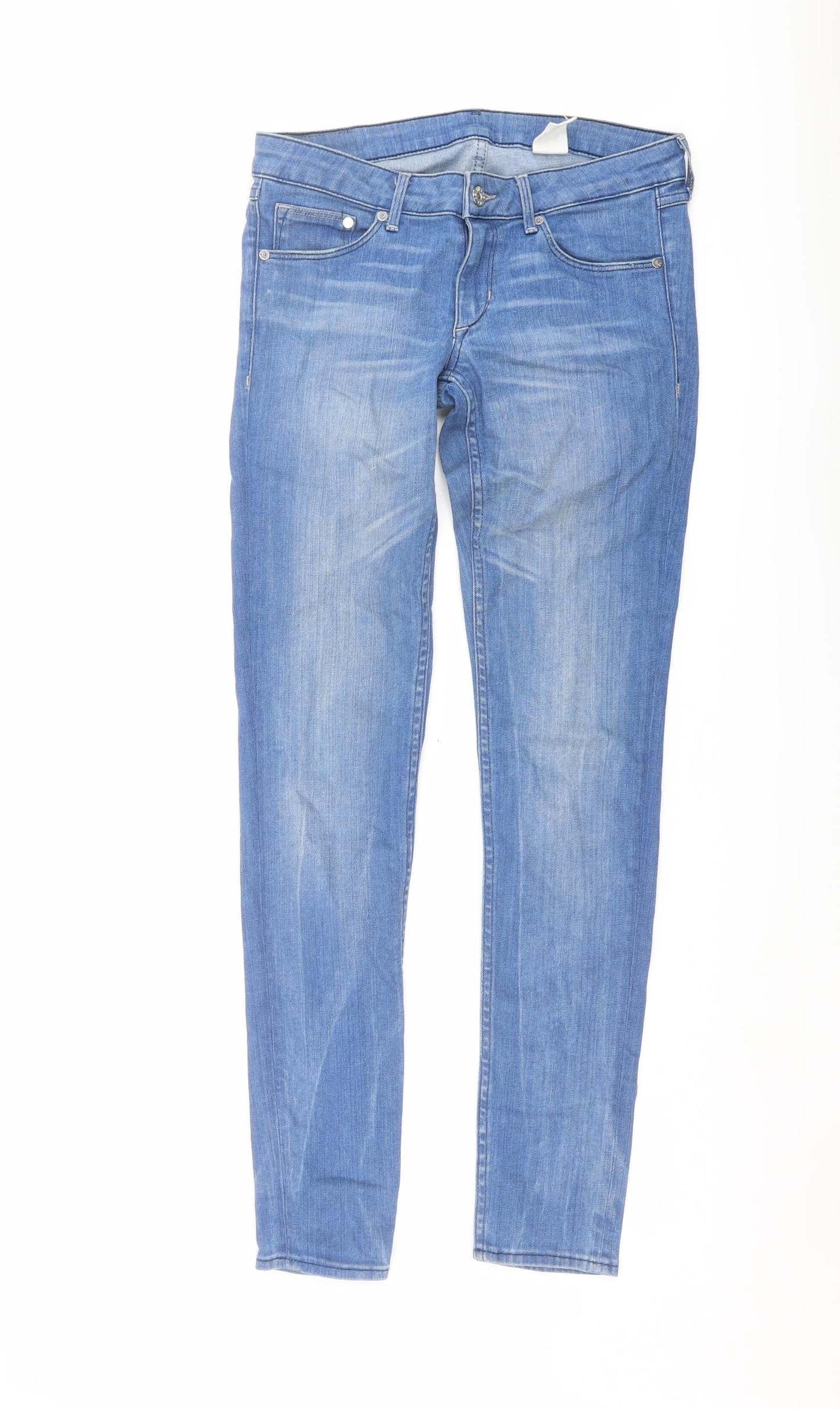 H&M Mens Blue Cotton Skinny Jeans Size 29 in L32 in Regular Button