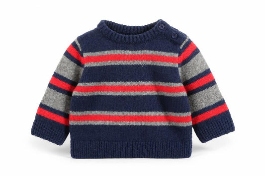 Gapo Boys Blue Striped Cotton Pullover Jumper Size 3-6 Months Pullover