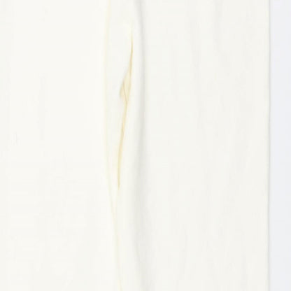 River Island Womens Ivory Viscose Jogger Trousers Size M L30 in Regular Drawstring