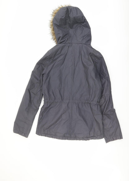 Womens UK Size 6 H&M Blue Parka Coat