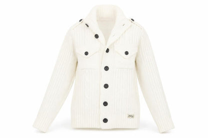 Demand Womens Ivory Mock Neck Cotton Cardigan Jumper Size S