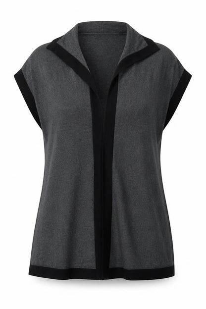Bonmarché Womens Grey V-Neck Viscose Cape Jumper Size M