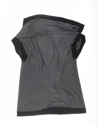Bonmarché Womens Grey V-Neck Viscose Cape Jumper Size M