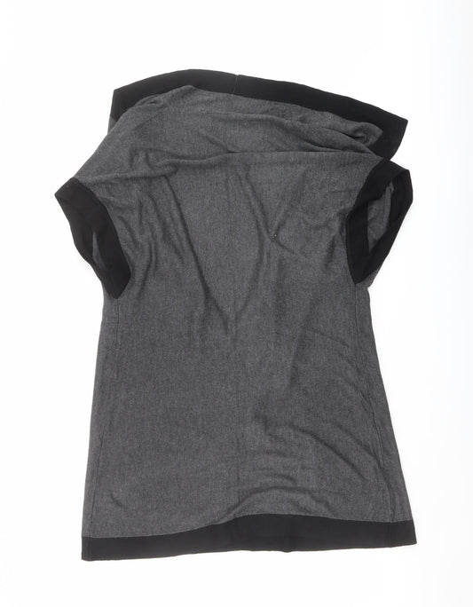 Bonmarché Womens Grey V-Neck Viscose Cape Jumper Size M