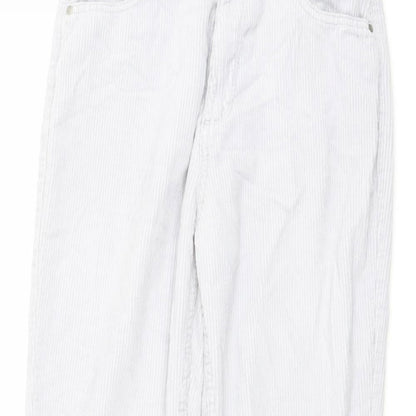 Denim & Co. Womens Grey Cotton Trousers Size 10 L26 in Regular Button