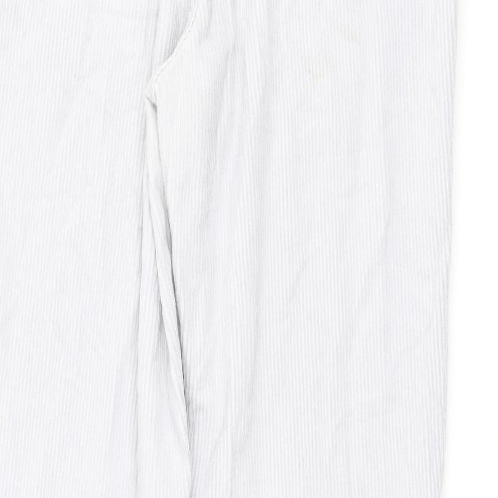 Denim & Co. Womens Grey Cotton Trousers Size 10 L26 in Regular Button