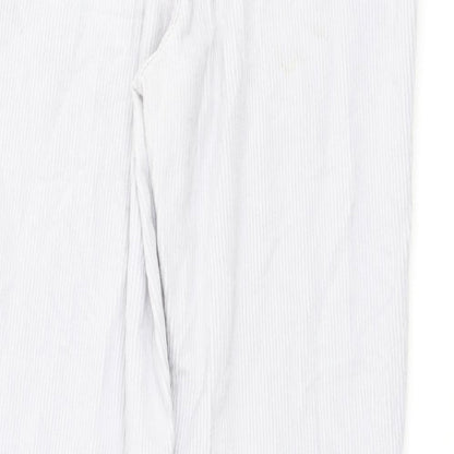 Denim & Co. Womens Grey Cotton Trousers Size 10 L26 in Regular Button