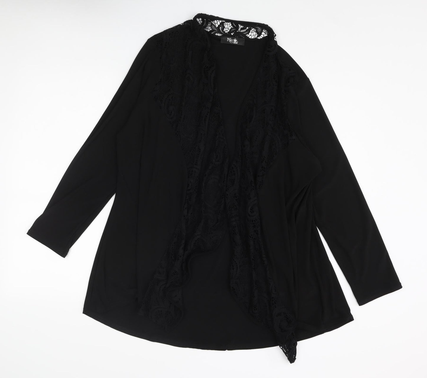 Womens UK Size L Nicole Black Kimono Blouse