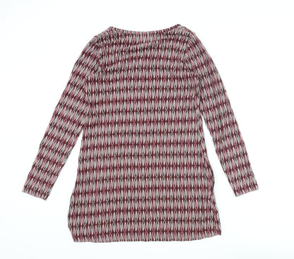 Mudd & Water Womens Purple Geometric Cotton Mini Size 8 Henley Button - Pocket