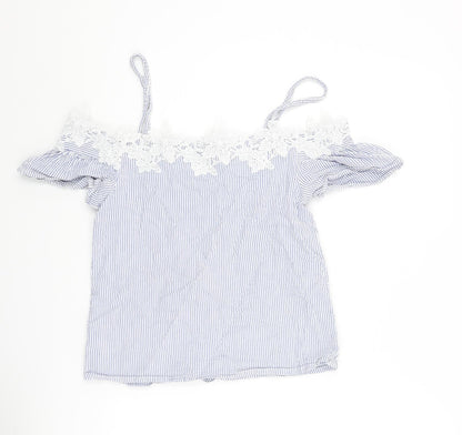 Womens UK Size 8 New Look Blue Basic Blouse