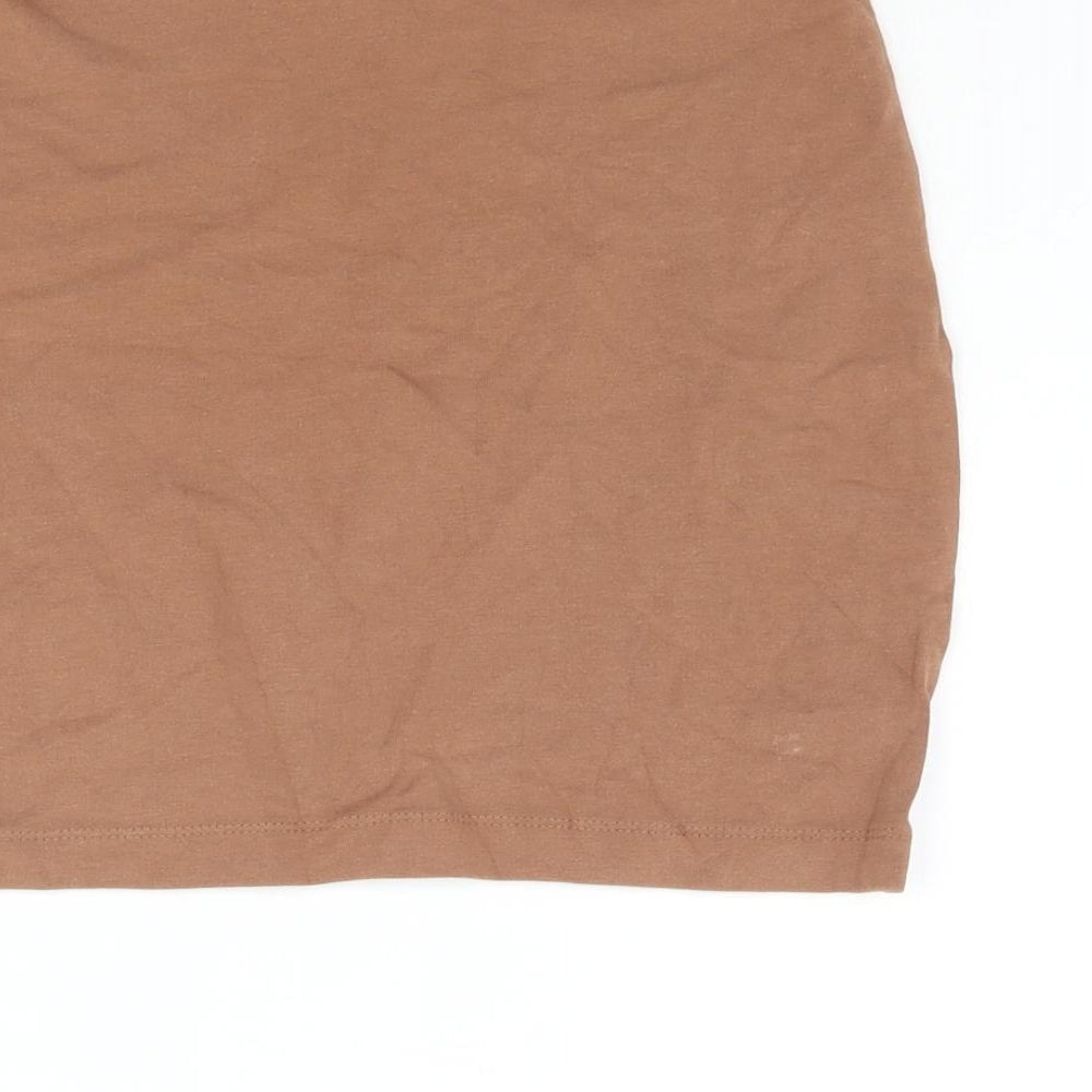 Divided by H&M Womens Brown Cotton Bandage Skirt Size 8