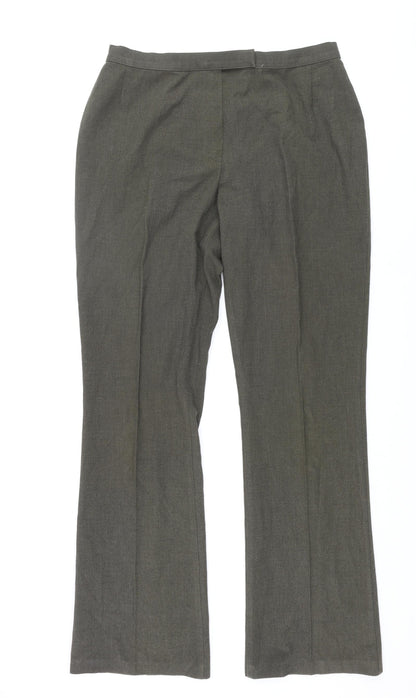 St Michael Womens Green Polyester Dress Pants Trousers Size 16 L33 in Regular Zip