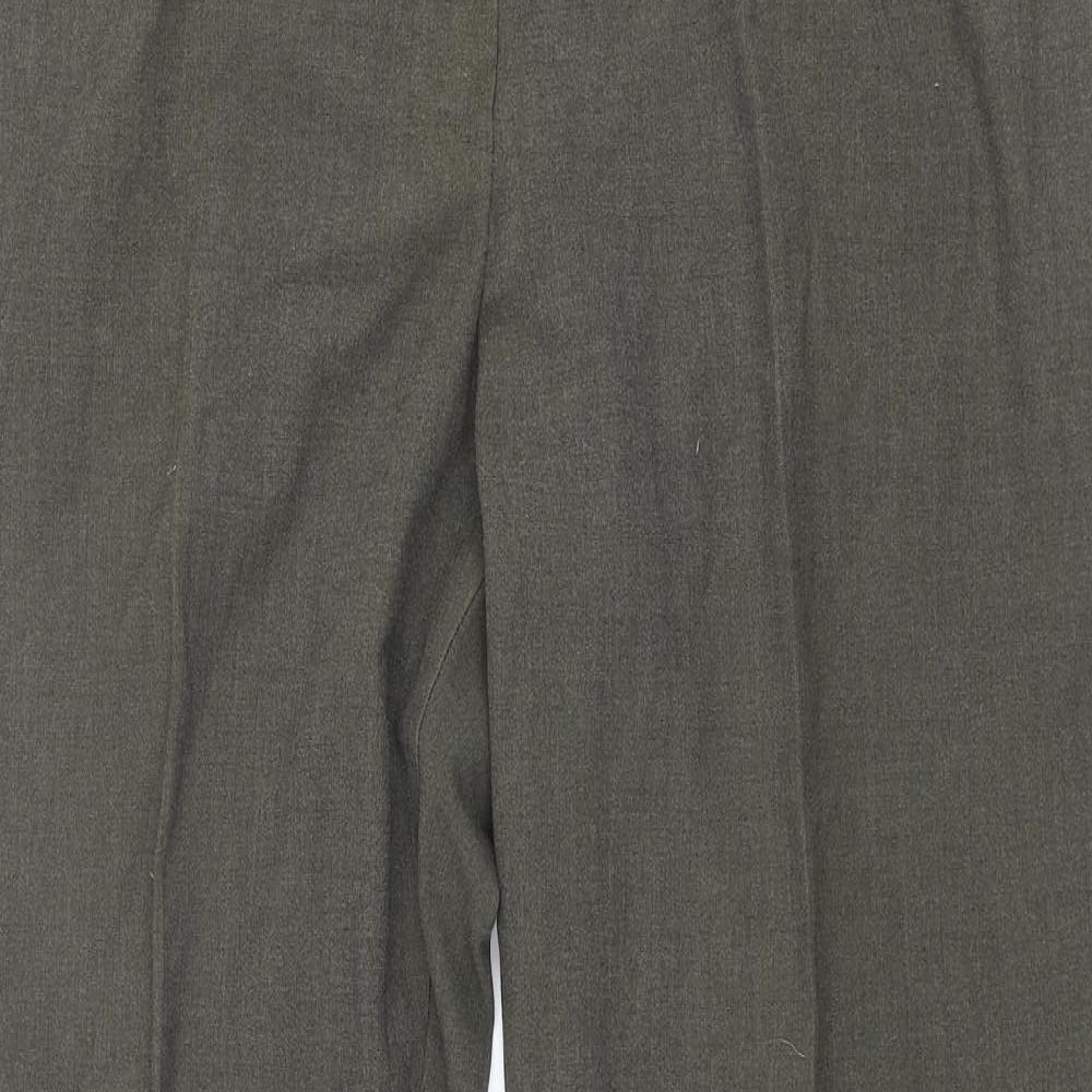 St Michael Womens Green Polyester Dress Pants Trousers Size 16 L33 in Regular Zip