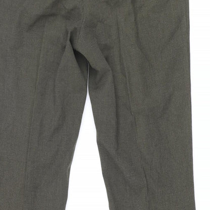 St Michael Womens Green Polyester Dress Pants Trousers Size 16 L33 in Regular Zip