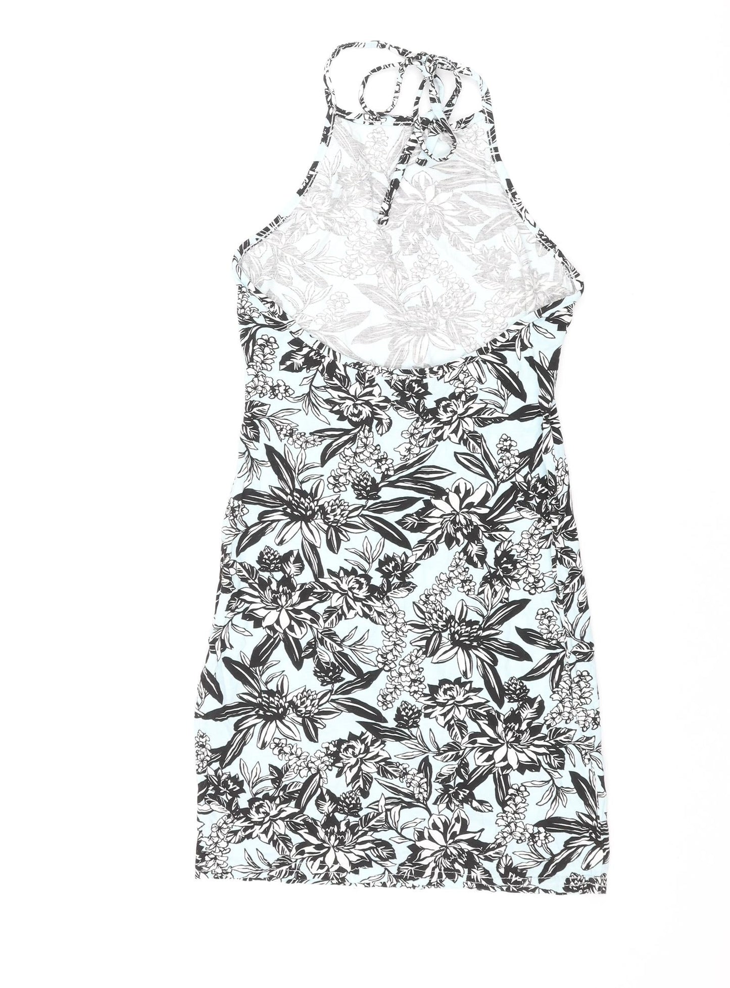 In the Style Womens Multicoloured Floral Polyester Mini Size 10 Halter Tie