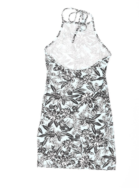 In the Style Womens Multicoloured Floral Polyester Mini Size 10 Halter Tie