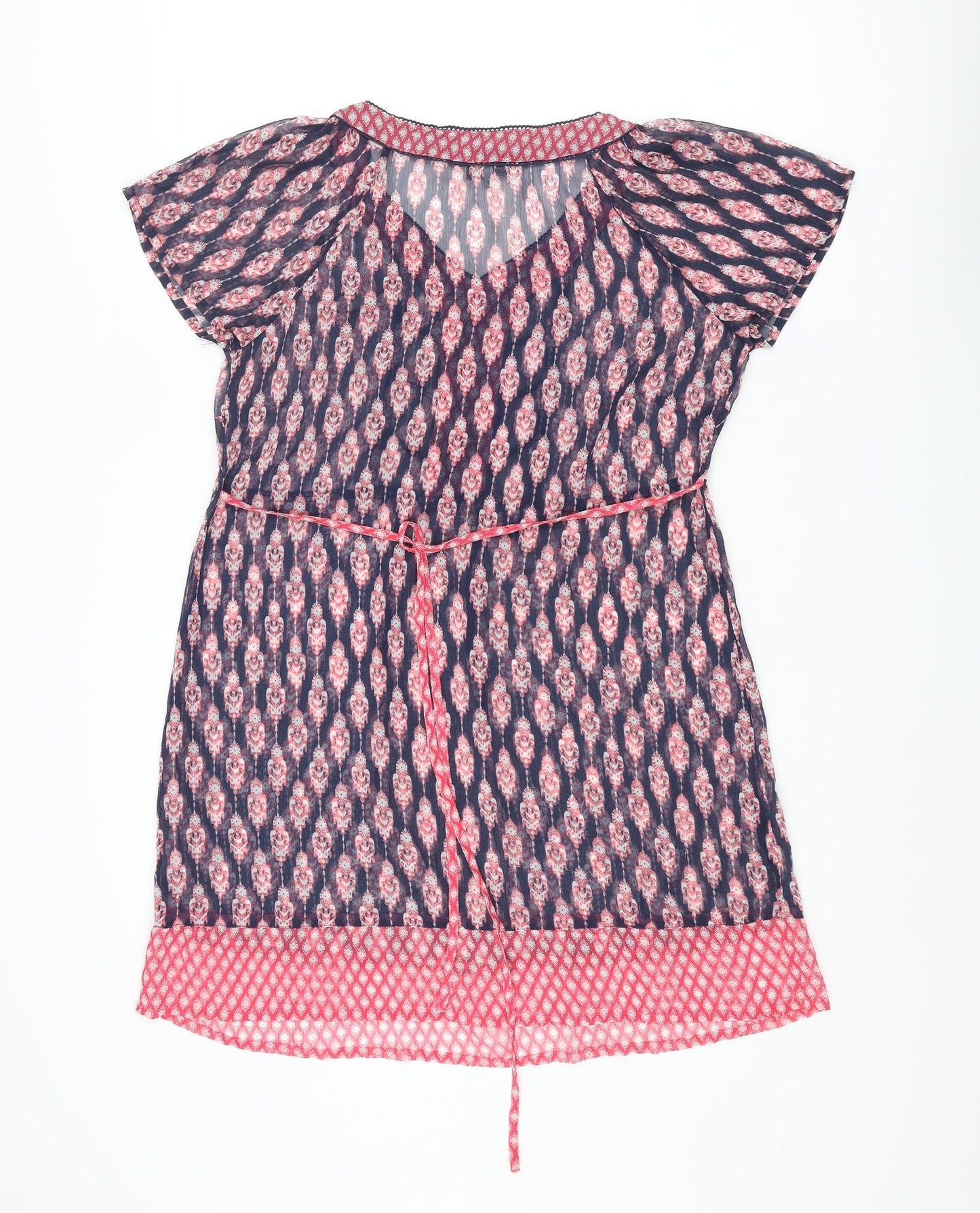 RJR.John Rocha Womens Multicoloured Geometric Polyester Shift Size 14 V-Neck Pullover - Sequin Neck