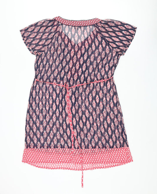 RJR.John Rocha Womens Multicoloured Geometric Polyester Shift Size 14 V-Neck Pullover - Sequin Neck