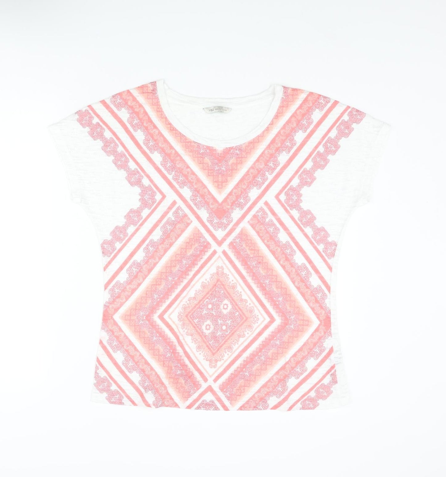Womens UK Size 10 Marks and Spencer Multicoloured Basic T-Shirt