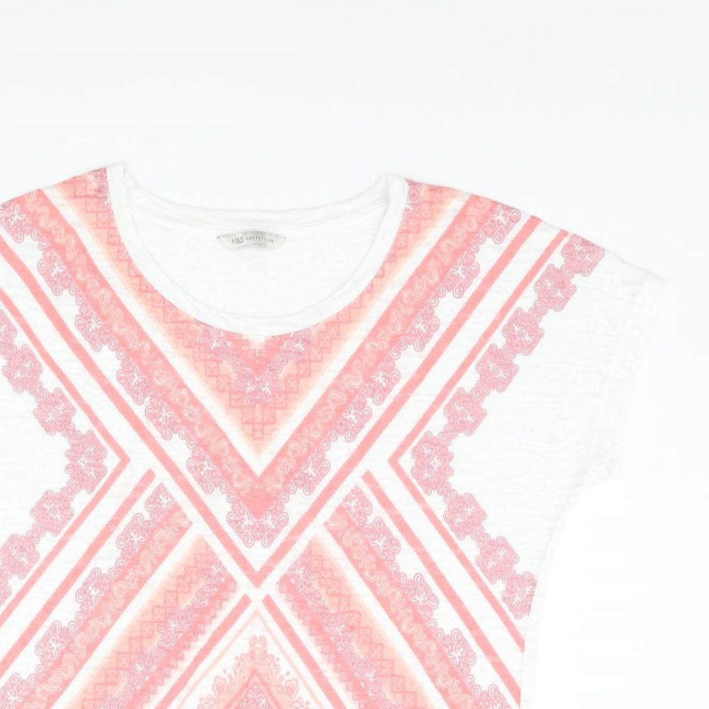 Womens UK Size 10 Marks and Spencer Multicoloured Basic T-Shirt