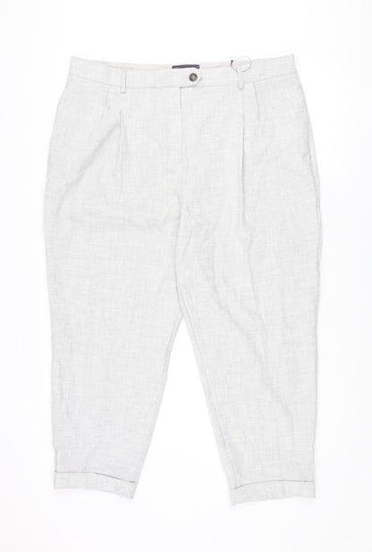 Womens UK Size 20 Marks and Spencer Regular Fit Dress Pants Grey Trousers