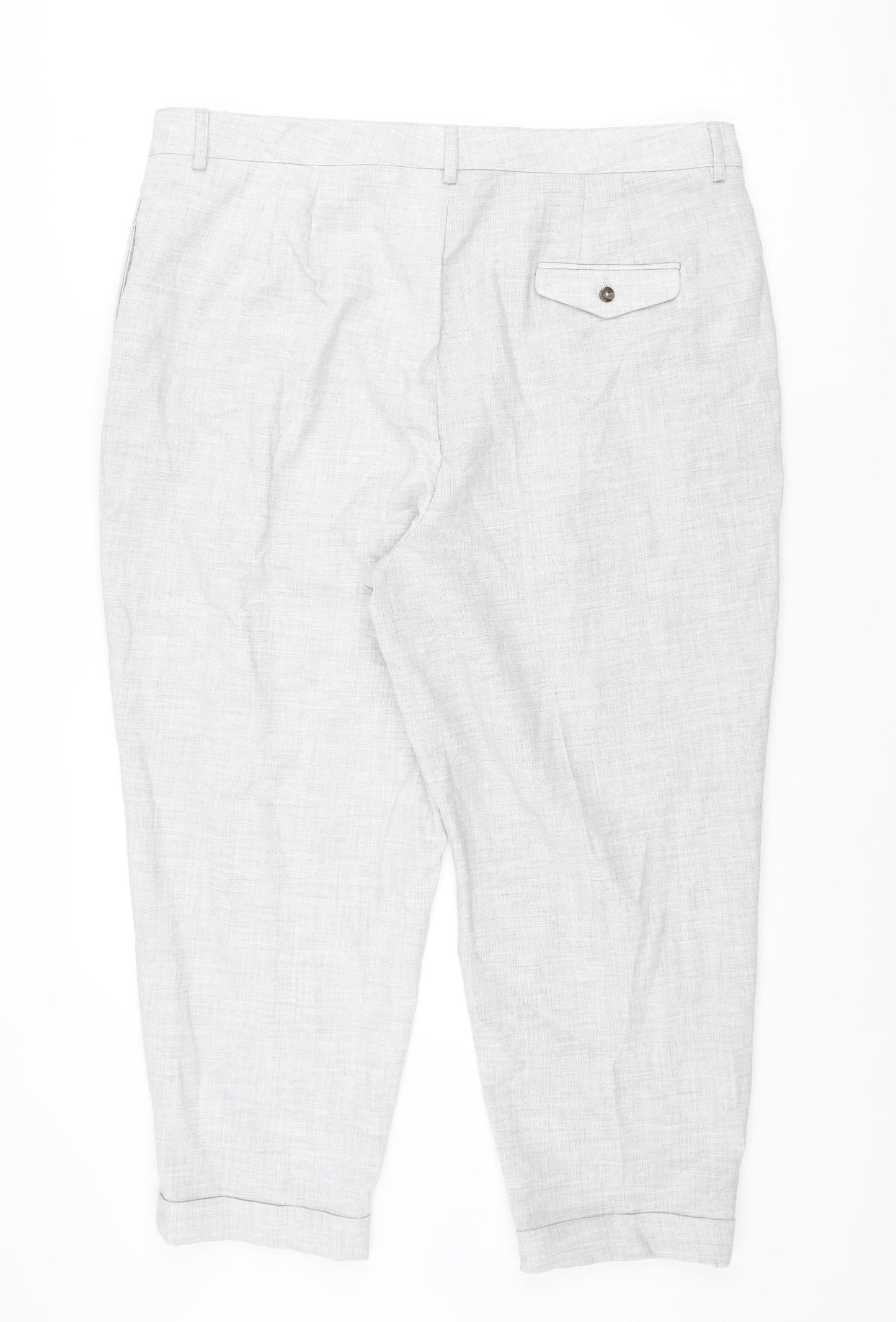 Womens UK Size 20 Marks and Spencer Regular Fit Dress Pants Grey Trousers
