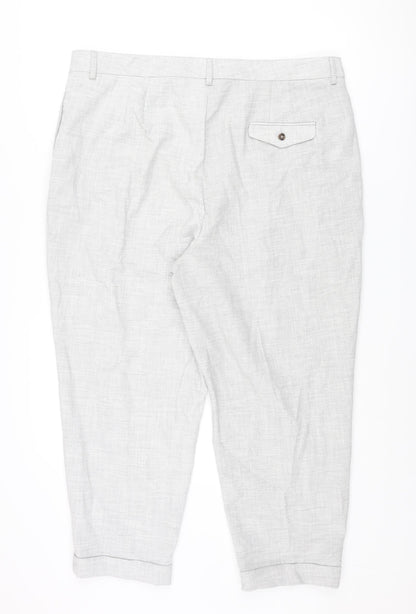 Womens UK Size 20 Marks and Spencer Regular Fit Dress Pants Grey Trousers