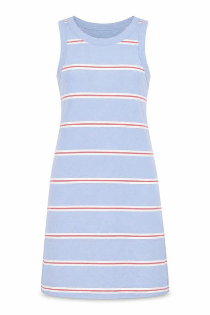 Marks and Spencer Womens Blue Striped Cotton Tank Dress Size S Crew Neck Pullover