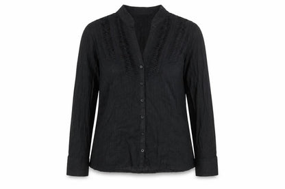 Womens UK Size 10 John Richmond Black Basic Button-Up