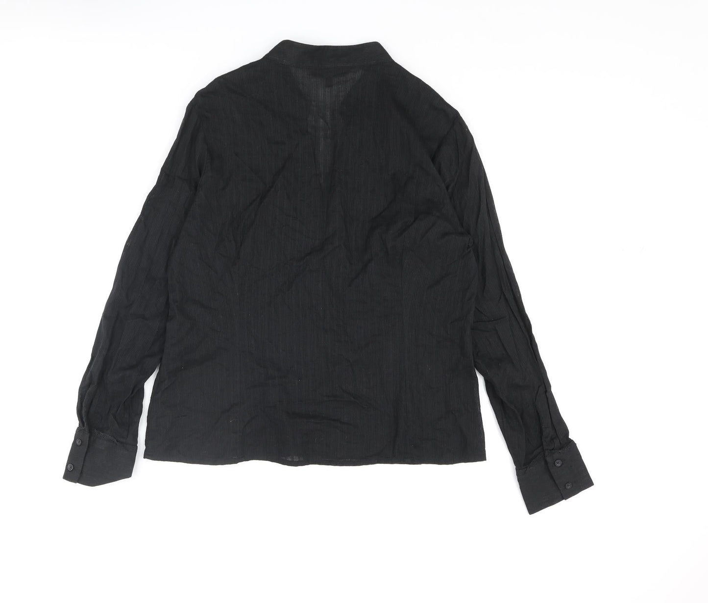 Womens UK Size 10 John Richmond Black Basic Button-Up