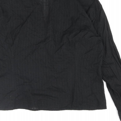 Womens UK Size 10 John Richmond Black Basic Button-Up