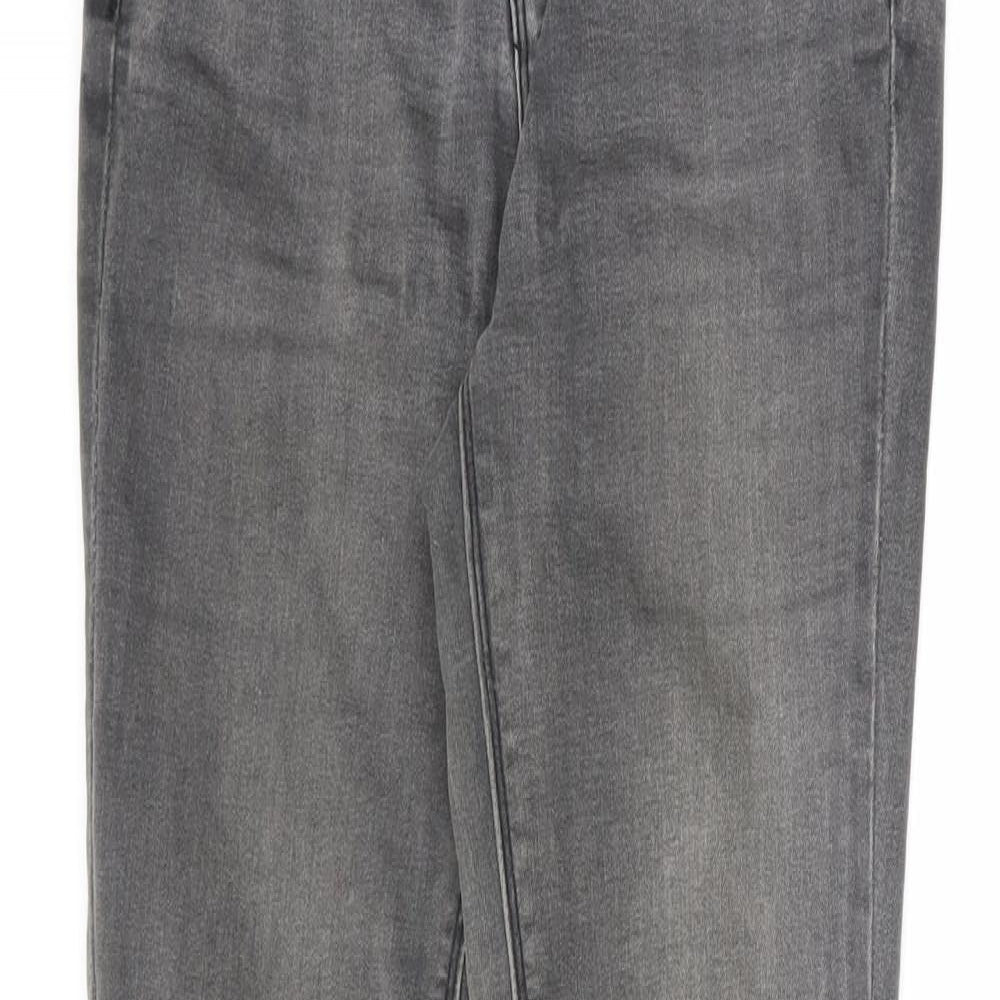 New Look Womens Grey Cotton Skinny Jeans Size 8 L28 in Slim Zip