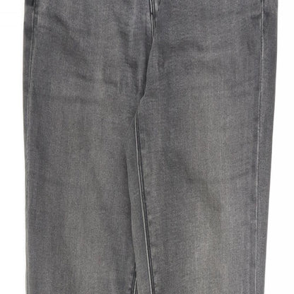 New Look Womens Grey Cotton Skinny Jeans Size 8 L28 in Slim Zip