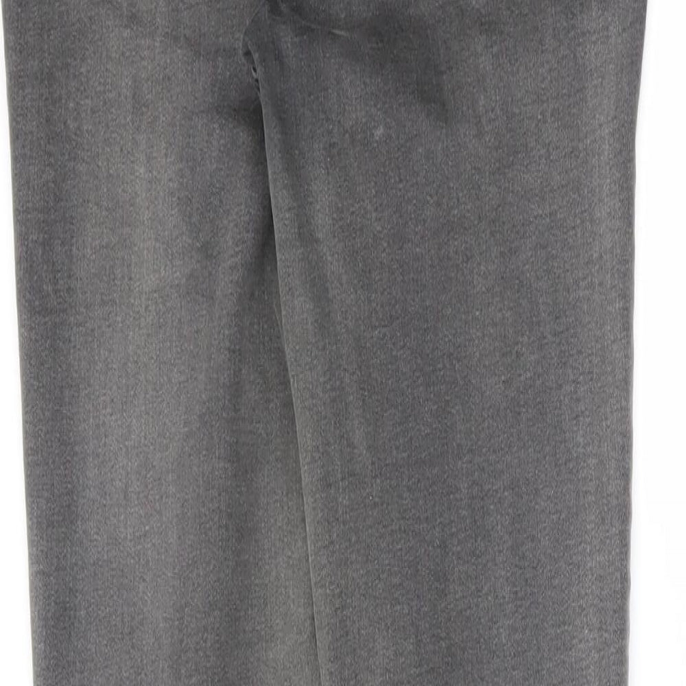 New Look Womens Grey Cotton Skinny Jeans Size 8 L28 in Slim Zip