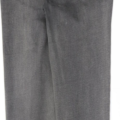 New Look Womens Grey Cotton Skinny Jeans Size 8 L28 in Slim Zip
