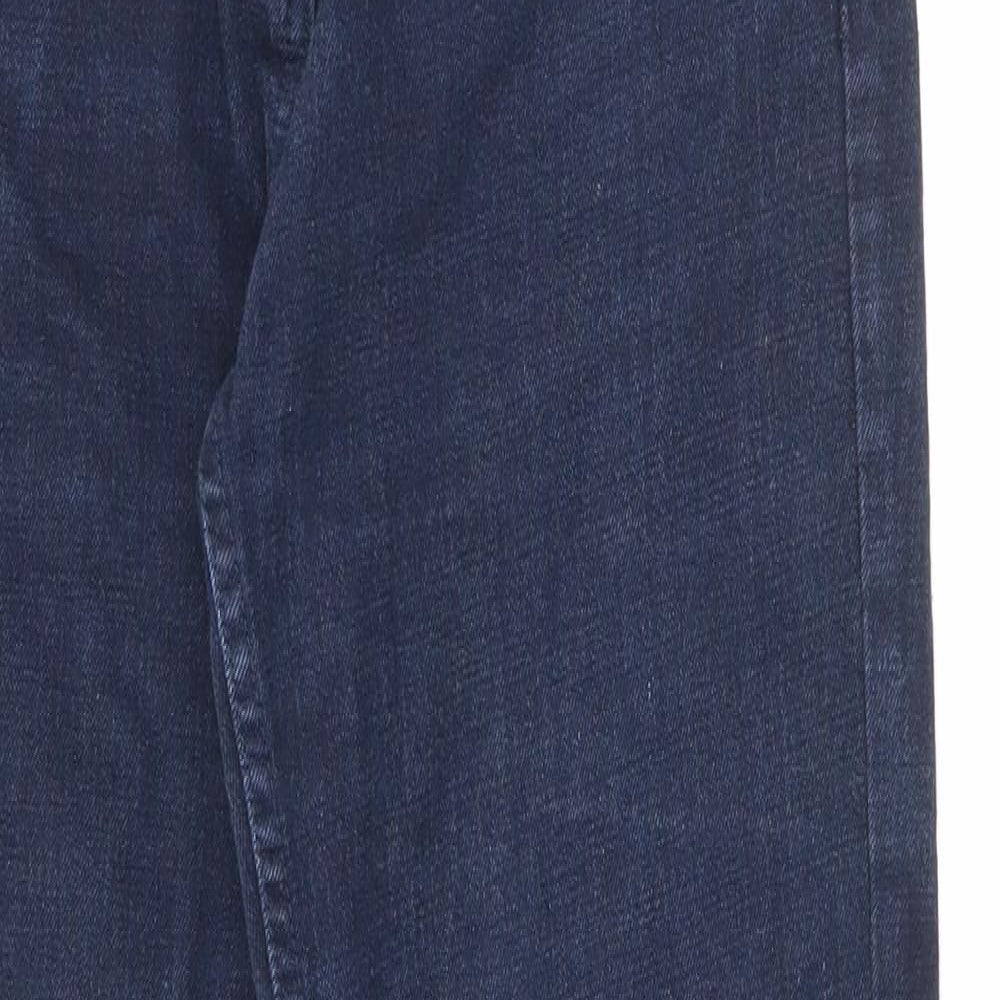 Denim & Co. Womens Blue Cotton Flared Jeans Size 12 L27.5 in Regular Zip