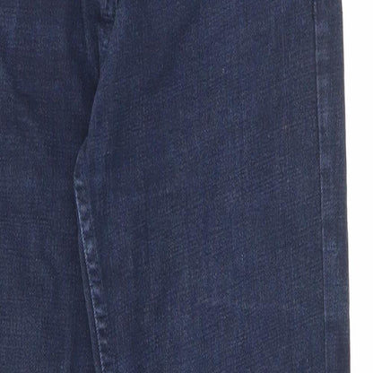 Denim & Co. Womens Blue Cotton Flared Jeans Size 12 L27.5 in Regular Zip