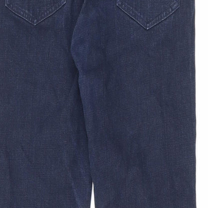 Denim & Co. Womens Blue Cotton Flared Jeans Size 12 L27.5 in Regular Zip