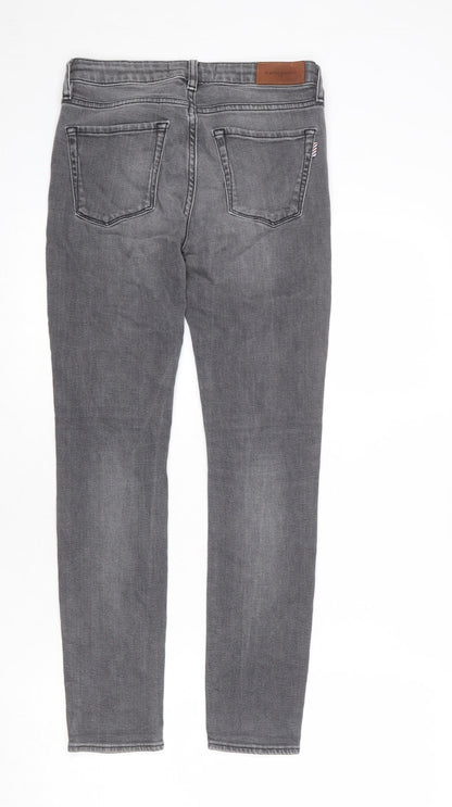 La Petite Française Womens Grey Cotton Skinny Jeans Size 8 L25 in Regular Zip