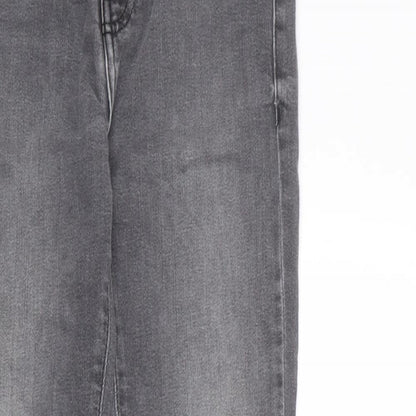 La Petite Française Womens Grey Cotton Skinny Jeans Size 8 L25 in Regular Zip