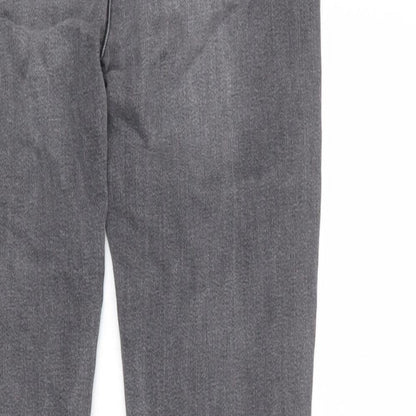 La Petite Française Womens Grey Cotton Skinny Jeans Size 8 L25 in Regular Zip